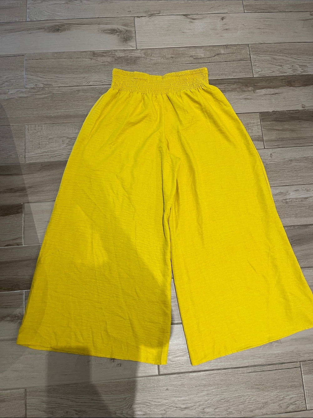SHEIN Bright Yellow Wide-Leg Elastic Waist Pants - Picture 7 of 10